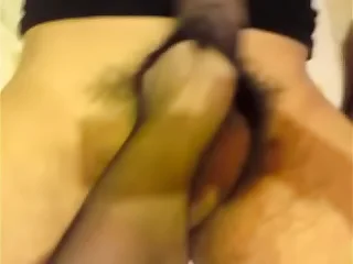 Amateur footjob